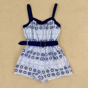 Anthropologie Navy and White Nautical Romper